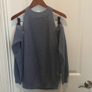 Blue/gray off shoulder summer sweater